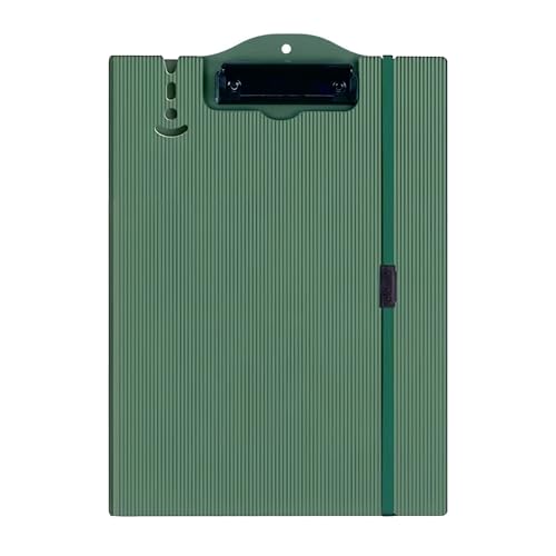 Image of oddpod Vertical A4 Plastic Clipboard with Elastic Strap /Multi-Function Document Paper Storage File Folder with Outer Cover for Students & Professionals - Patina Green