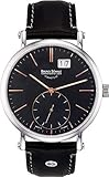 Edelstahlgehäuse Bruno Söhnle Herren Analog Quarz Uhr mit Leder Armband 17-13095-745
