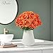 Serwalin 20pcs 4'' Big Orange Artificial Roses, Large Flower Head Silk Rose Velvet Real Touch, Fake Roses Long Stems Realistic Bouquet for Wedding, Table Centerpiece Home Decor