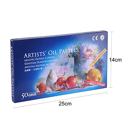 Artists Soft Oil Pastels 50 Colors Non Toxic Oil Pastels Creative Assorted Color Expressionist Oil Pastel Cardboard Box Set Art Supplies Professional Oil Painting Drawing Sticks For Kid Artist Student #TOP1