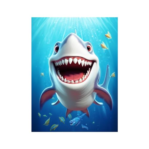 Toile decoration murale requin abstrait style ocean de qualite pour salon et ados