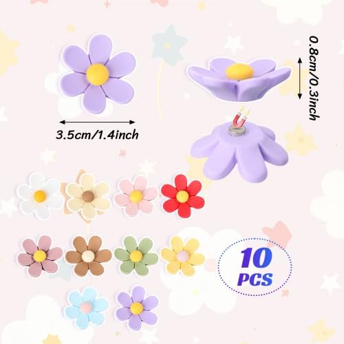 Aimants Frigo 3D Fleur Mignonne Aimants Décoratifs Colorés