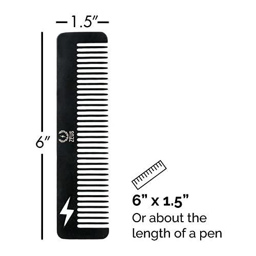 Zeus Handmade Stainless Steel Beard & Mustache Comb, Edc, Heavy-Duty, Sturdy, Durable, Hair Styling, Anti-Static Comb - T22 #TOP1