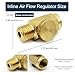 2pcs Brass In-Line Air Flow Regulator Adjustable 1/4