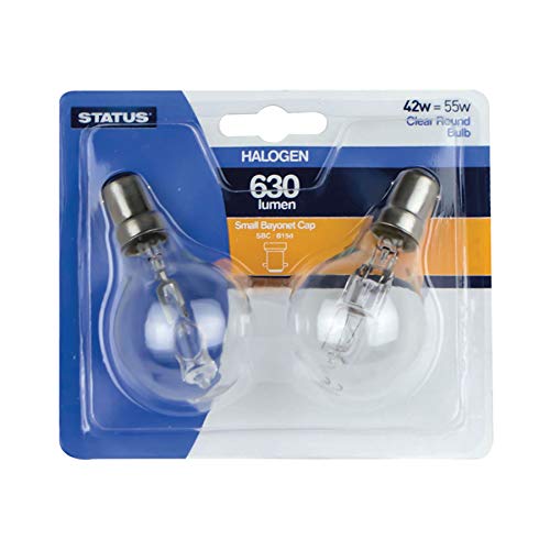 2 x 42watt SBC B15 Small Bayonet Cap Clear Equivalent to 60 watt Light Bulbs