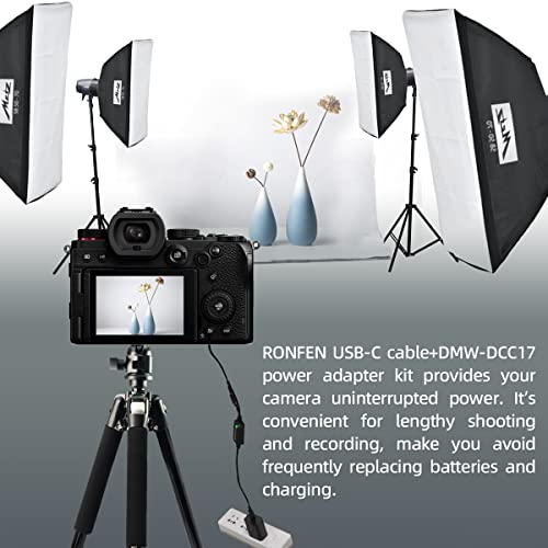 Ronfen Dmw-Dcc17 Dc Coupler Dmw-Blk22 Dummy Battery Usb-C Cable Pd Adapter Kit Dmw-Dcc17 Ac Power Adapter Kit Compatible With Cameras Panasonic Lumix Dc-S5 S5K Dc-S5Gk Gh5 Ii Gh6 Battery Grip Dmw-Bgs5 #TOP1