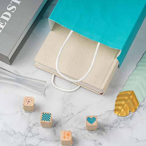 Loveinside 21x11x27 cm Paper Bags Medium Kraft Blue Gift Bags Bulk with Handles for Birthday Wedding Party Favors 25pcs/ SET - Image 3