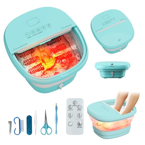 torktak Pedicure Foot Spa with Bubble and Heat,Collapsible Foot Soaking Tub with Remote...