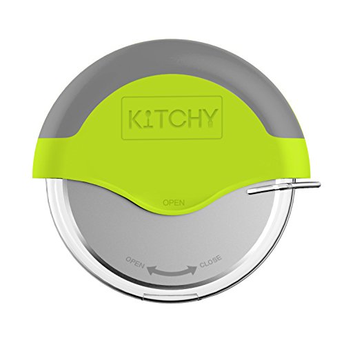 Kitchy Pizza Cutter Wheel with Protective Blade Cover, Ergonomic Pizza Slicer (Green)