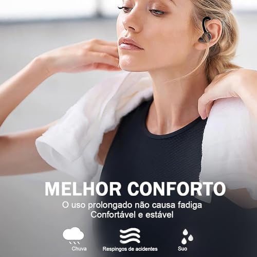 Fones de ouvido sem fio, Bluetooth 5.1, intra-auricular, intra-auricular, microfone, à prova d'água