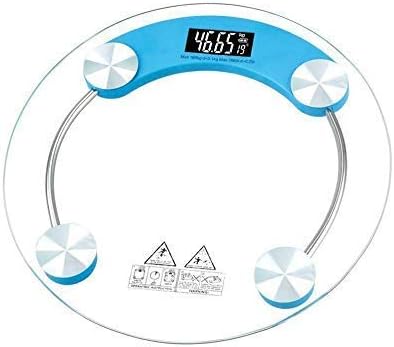 Harikrishnavilla Electronic 8 mm Round Thick Tempered Glass and LCD Display Digital Personal Bathroom Health Body Weight Weighing Scale (White, Medium)