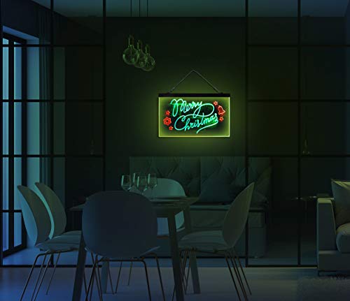 Advpro Merry Christmas Tree Star Bell Display Home Décor Dual Color Led Neon Sign Green & Red 24" X 16" St6S64-J2038-Gr #TOP4