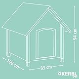 Kerbl Pet Hundehütte 4-Seasons, Hundehaus, 100x83x94cm, Holz, Kunststoff, Hunde, wetterfestes Dach, wärme- und kälteisoliert