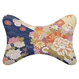 OTRAHCSD Cojines para reposacabezas de coche, almohadas japonesas tradicionales tipo kimono para el cuello, almohadas de cabeza en forma de hueso para viajes en automóvil (paquete de 2)