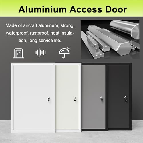 Aluminiowe drzwi wejściowe na poddasze, panel dostępowy z płyt kartonowo-gipsowych, 61 x 76 cm, z kluczami, do drzwi serwisowych, włazów sanitarnych, łatwy dostęp i konserwacja