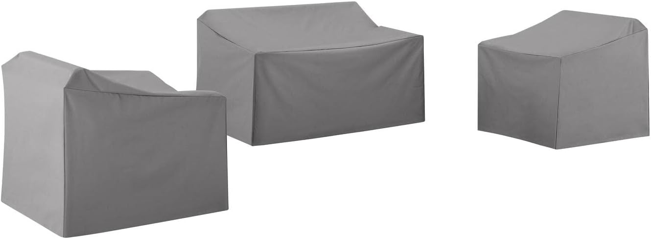 Maykoosh Outdoor Furniture Covers 3pc Set - Loveseat & Chairs - Washable Patio Covers w/Drawstrings - Durable Vinyl