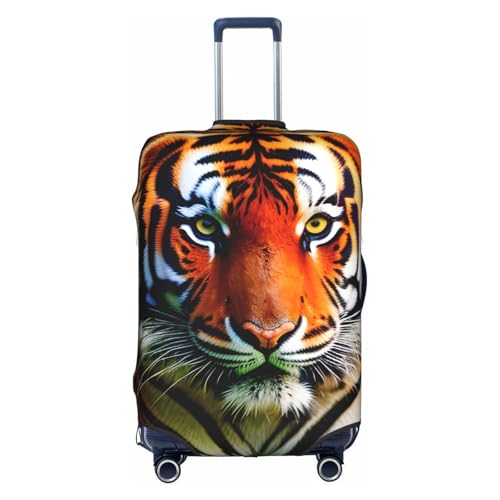Tiger Stripes Orange Pattern Print Unique Travel Luggage Cover Washable Anti Scratch Suitcase Protector for Vacation