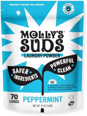 Molly's Suds Original Laundry Powder 70 Loads, Natural Laundry Soap for Sensitive Skin
