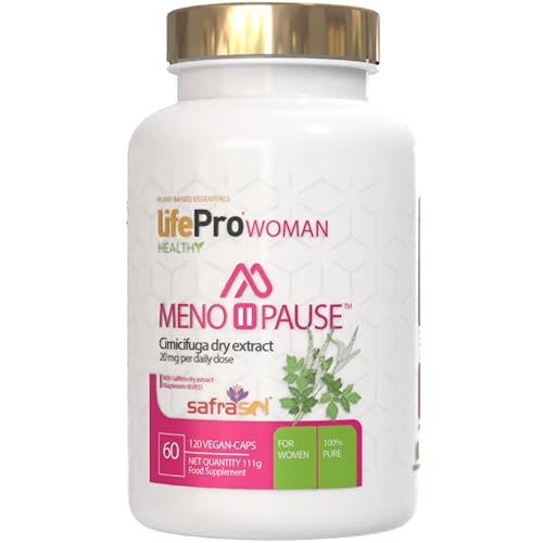 Life Pro MenoPausia 60 Dias, Nutre tu Menopausia, Saffron, Magnesio y Cimifuga, Pastillas Menopausia para Aliviar síntomas, Apoyo al Estado de Ánimo, Mejor Calidad de Sueño, Protección Antioxidante