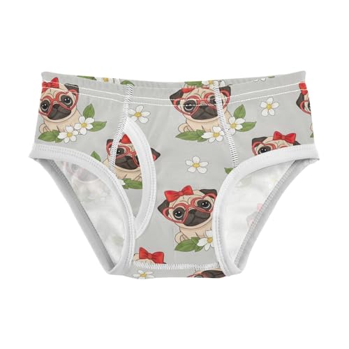 CHIFIGNO Underwear for Boys Cute Cartoon Pugs Cotton Boys' Briefs Soft Printed Underwear Briefs