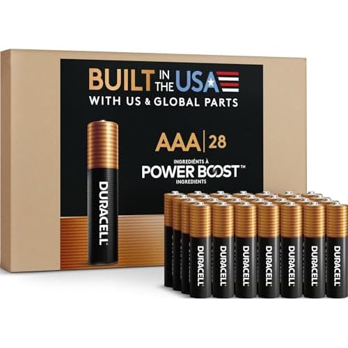 Duracell Coppertop AAA Batteries, 28 Pack, 12-Year Shelf Life, Storage Tray