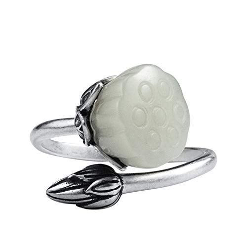 Bague ajustable femme pour tenue quotidienne rétro jade