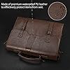 NEWHEY Laptop Bag 15.6 Inch Messenger Bag Mens Briefcase Waterproof Leather Satchel Computer Shoulder Bag Vintage Large Work Bag for Office Business School Coffee #1