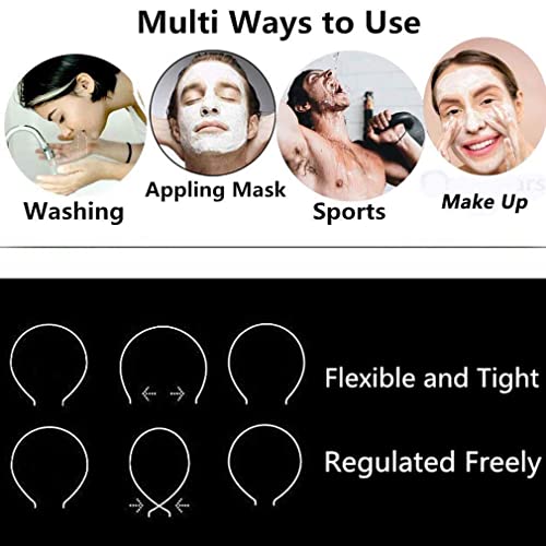 Image of Thin Hair Bands for Men and Women, 8-Piece Hair Accessories Set for Kids Girls and Boys, Headband for Gym and Daily Wear, Black Metal Hair Clip for Stylish Men Fashion