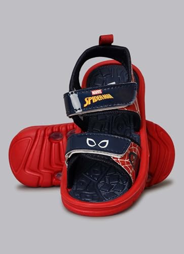 Image of Kidsville Official Marvel Comics Spiderman Printed Sandals For Kids Boys Anti-Skid Comfortable | Adjustable Double Strap Closure | Flexible & Lightweight Footwear for Baby