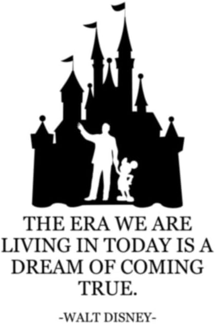 The Era We are Living in Today Inspirational Quote Wall Decal Cartoon Fairy Tale Castle Vinyl Sticker Lettering Home Interior Decorations Art Kids Children Living Room Bedroom Decor 36qz