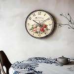 12 Zoll Garten Wanduhr Bunte Blumen Uhr Shabby Chic Floral Wanduhren Vintage Elegante Stille Uhr für Wohnzimmer Schlafzimmer Home Küche Dekor – Bild 2