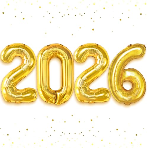 Image of KatchOn, Gold 2026 Balloons for Graduation Decor - 16 Inch | 2026 Balloon Numbers for 2026 Graduation Decorations | 2026 Gold Balloon | Graduation Decorations Balloons | Graduation Party Decorations