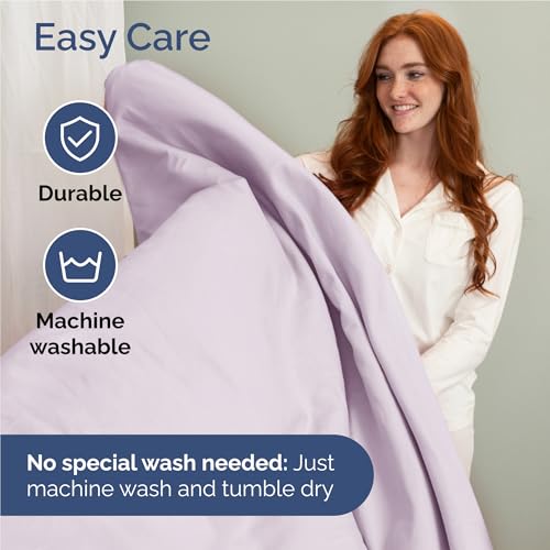 Image of Full 6 Piece Bed Sheet Set - Breathable & Cooling Sheets - Light Lavender