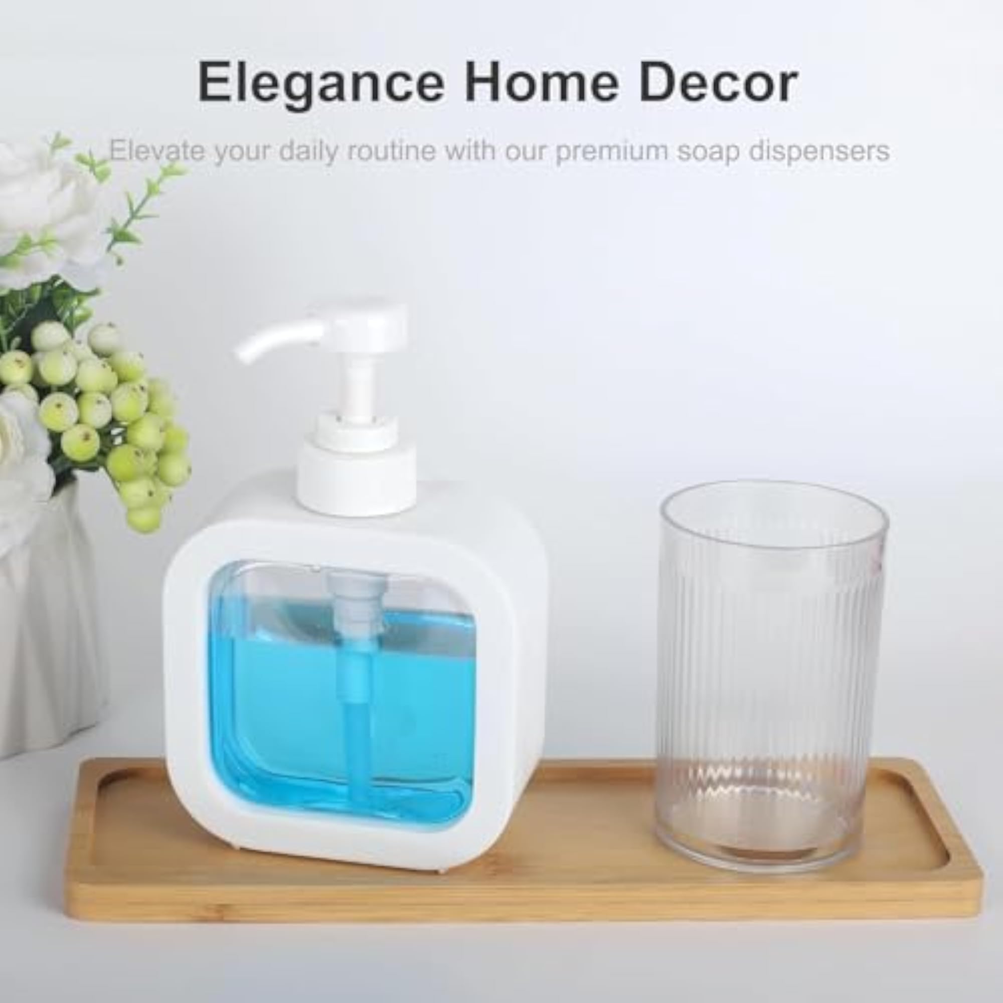 Clear Plastic Soap Dispenser Bottles with Pump, Home & Kitchen