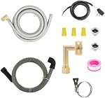 Universal Dishwasher Installation Kit,6 Ft Stainless Steel Dishwasher Hose,Burst Proof Water Supply Line with 3/8" Compression Connections,with a 6 feet Drain Hose and a clamp, one Set