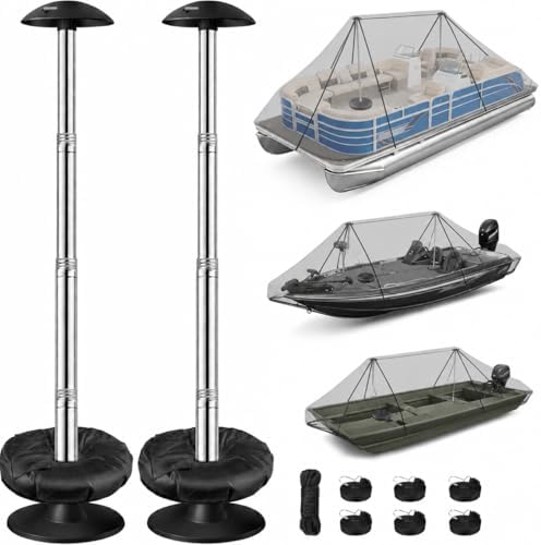 Pontoon Boat Cover Support System with Heavy Duty Straps,2 Pack