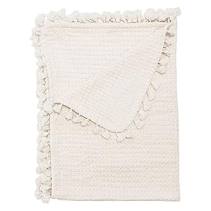 Crane Baby Birch Waffle Knit Blanket, Soft Cotton Nursery and Stroller Blanket, 100% Cotton, 36″ x 36″