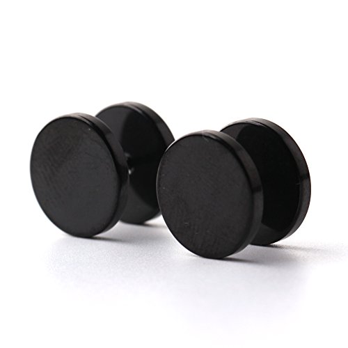 Ruifan 18G Men,Women's 3~14mm Stainless Steel Fake Screw Studs Earrings Tapers Plugs Gauges Illusion Tunnel