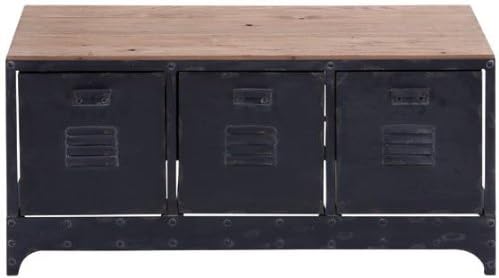 Home Decorators Collection Metal Locker Storage Bench, 19HX39WX16D, Black