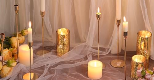 Devi Gold Candlestick Holders 6Pcs, Gold Taper Candle Holders For Candlesticks, Valentine Day Decorations Candle Holder For Table thumb #1