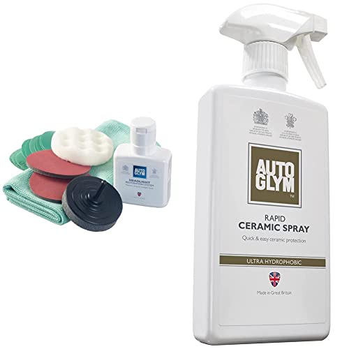 Autoglym Headlight Restoration Complete Kit & Rapid Ceramic Spray, 500ml