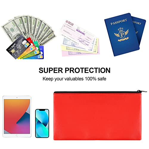 Image of 2 Pieces Money Bags With Zipper , 11x6.1 inch Money Pouch, Bank Bag, Cash Bag , Check Wallet, Cosmetics(Red)