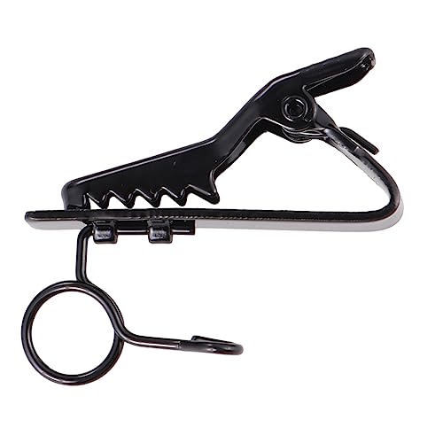 Abaodam 12Pcs Lapel Tie Clip Mini Microphone Clip for Karaoke High Elasticity Iron Mic Holder for Voice Chat Video Conferencing Black