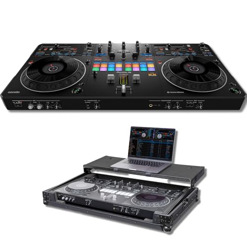 Pioneer DDJ-REV5 4-deck DJ Controller with Headliner HL10017 Flight Case for DDJ-REV5 with Laptop Platform