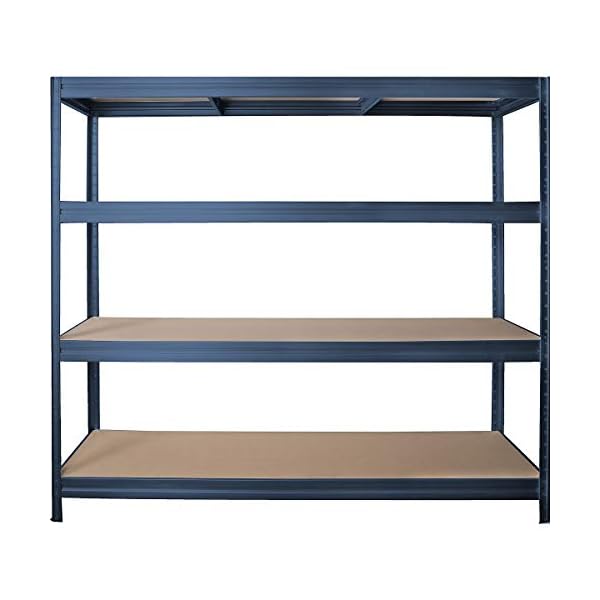 Certeo Stabiles Schwerlastregal | Tragkraft bis zu 500 kg pro Fachboden | HxBxT 1770 x 2000 x 450 mm | Kellerregal… – Bild 7