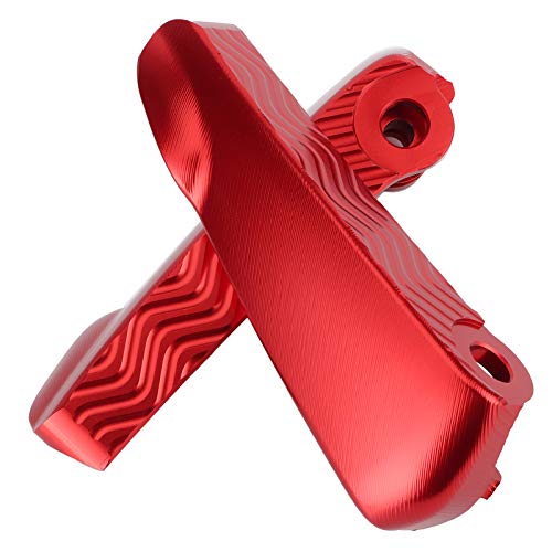 Repose-pieds de moto en aluminium 140x38x22mm avec pédale arrière pliable rouge