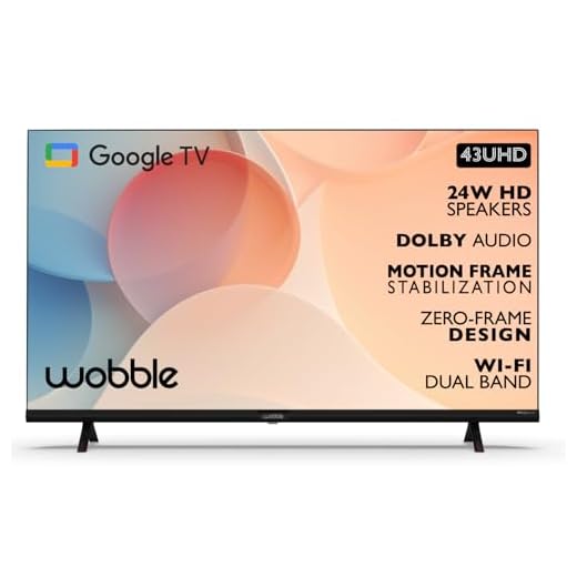 Wobble 109 cm (43 inches) UD Series 4K Ultra HD Smart LED Google TV WB43GTAW9602UDFL (Black)
