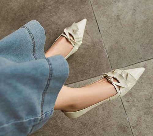 Lace Bow Flats for Women Casual Pointed Toe Flat Shoes Cute Slip On Mary Jane Ballet Flats Shoes Comfortable Dressy Work Flat3