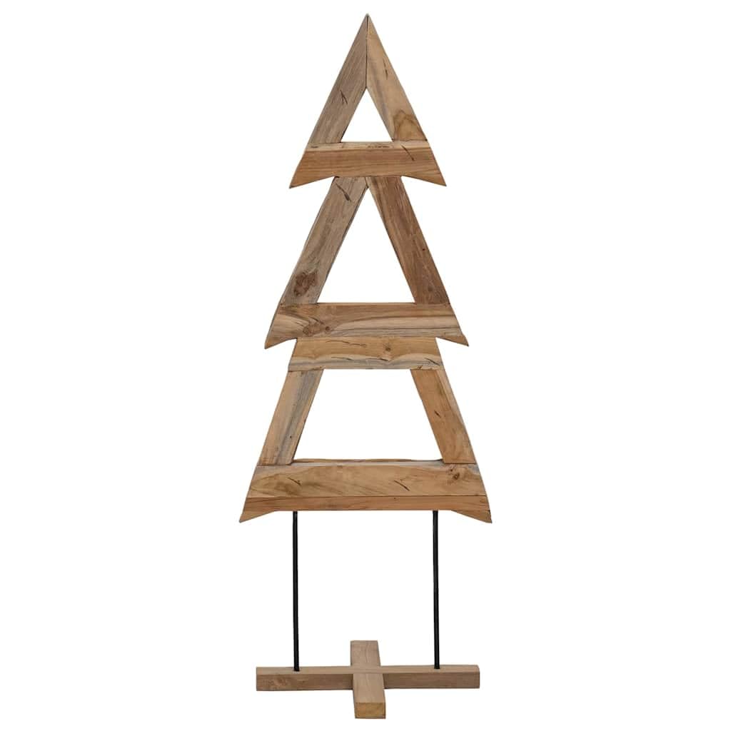 Árbol de Navidad de madera maciza de teca, 90 cm, color marrón