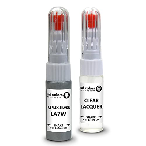 SD COLORS REFLEX SILVER LA7W compatibile con VW/AUDI New Touch Up Paint Pen Kit di riparazione 20 ML GRAFFI SPAZZOLA RIPARAZIONE (vernice e lacca)